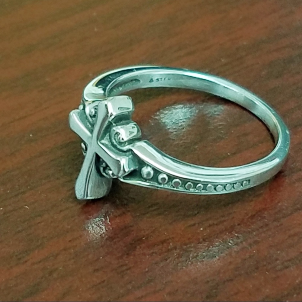 Sterling Silver Tiny Cross Ring - image 3